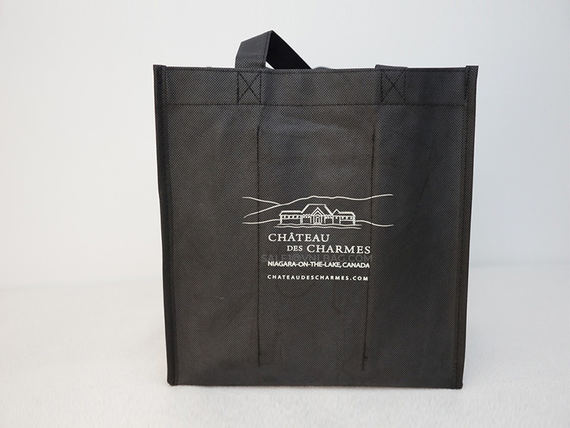 6 bottles bag non woven handles non woven X sewing